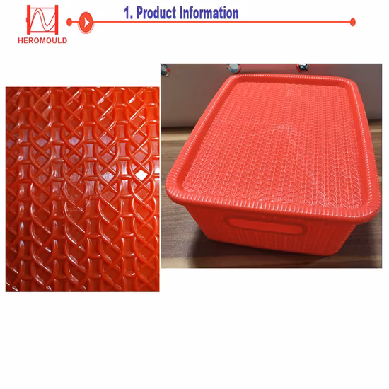Conjunto de 3 peças para molde de injeção de plástico Rattan caixa de armazenamento Basekt Mold Heromolde