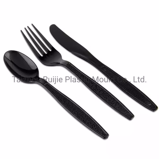 Moldes de colher de faca de injeção de plástico personalizados Moldes de garfo de salada descartáveis