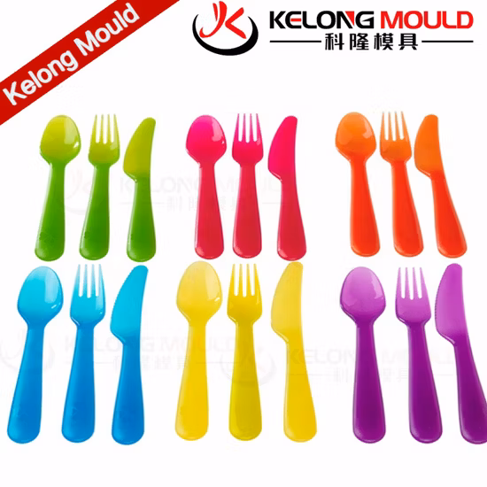 16 cavidades plástico colher faca garfo molde de injeção